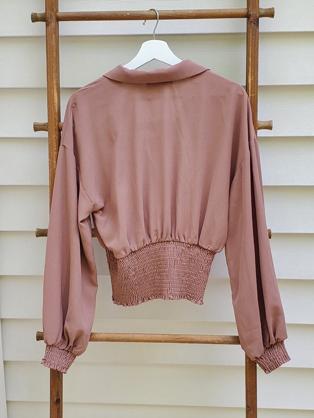 NEW! Anthropologie Sunday In Brooklyn Elegant Smocked-Waist Blouse Size M - Picture 5 of 9